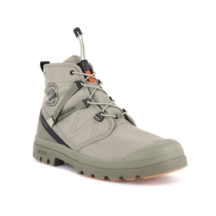 Palladium Pampa Travel Lite+ Waterproof Men's Boots Olive | UK P304-KEH